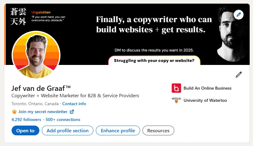 Optimized LinkedIn Profile Example